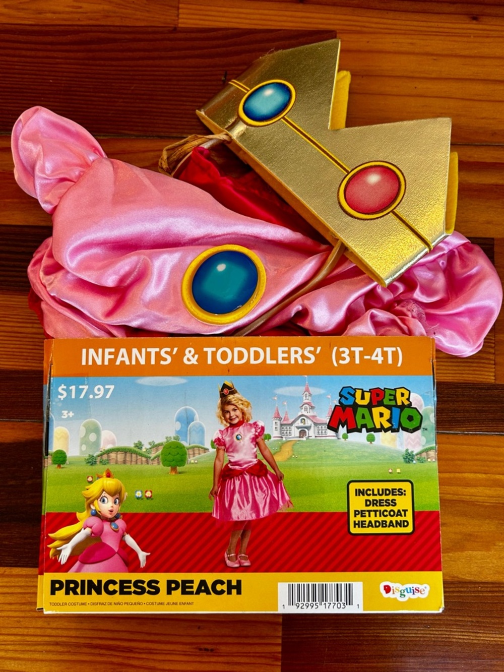 Disguise Princess Peach Costume Pink and Gold Toddler 3t/4t
